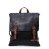 Sac à dos / Sac bandoulière " Elysse " avec ouverte à bouton 2 en 1 - Noir