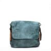 Sac bandoulière " Paolo Bags " format carré avec deux poches sur les cotés - Turquoise