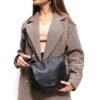 Sac bandoulière ” Paolo Bags ” effet arrondi – Noir - Thumbnail Image 2