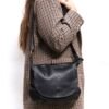 Sac bandoulière ” Paolo Bags ” effet arrondi – Noir - Thumbnail Image 3