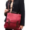 Grand Sac bandoulière qui se transforme en sac à dos - Rouge