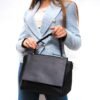 Grand sac à main " Erick style " effet carré - Noir - Thumbnail Image 4