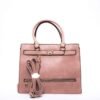 Sac à main " Coo & Coo Fashion " effet Hermes avec pochette décorative à l'avant - Rose pastel - Thumbnail Image 3