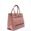 Sac à main " Coo & Coo Fashion " effet Hermes avec pochette décorative à l'avant - Rose pastel - Thumbnail Image 2