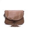 Grand sac bandoulière " Sara Moda " avec poche à l'avant - Taupe - Thumbnail Image 2