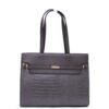 Grand sac à main / Porté épaule " Gallantry Paris " effet cro;,co - Gris - Thumbnail Image 1
