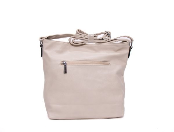 Grand sac bandoulière ” Paolo Bags ”  à triple poches externes - Beige – Image 3