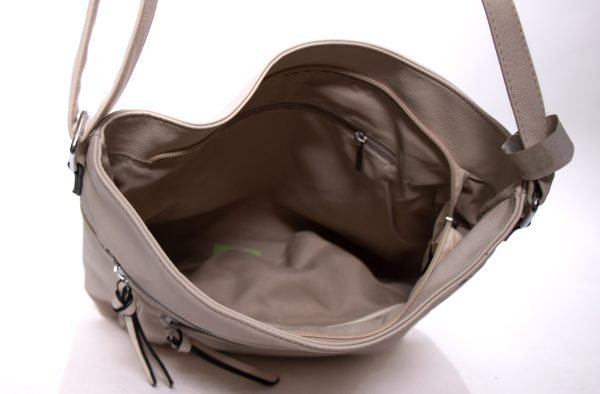 Grand sac bandoulière ” Paolo Bags ”  à triple poches externes - Beige – Image 5
