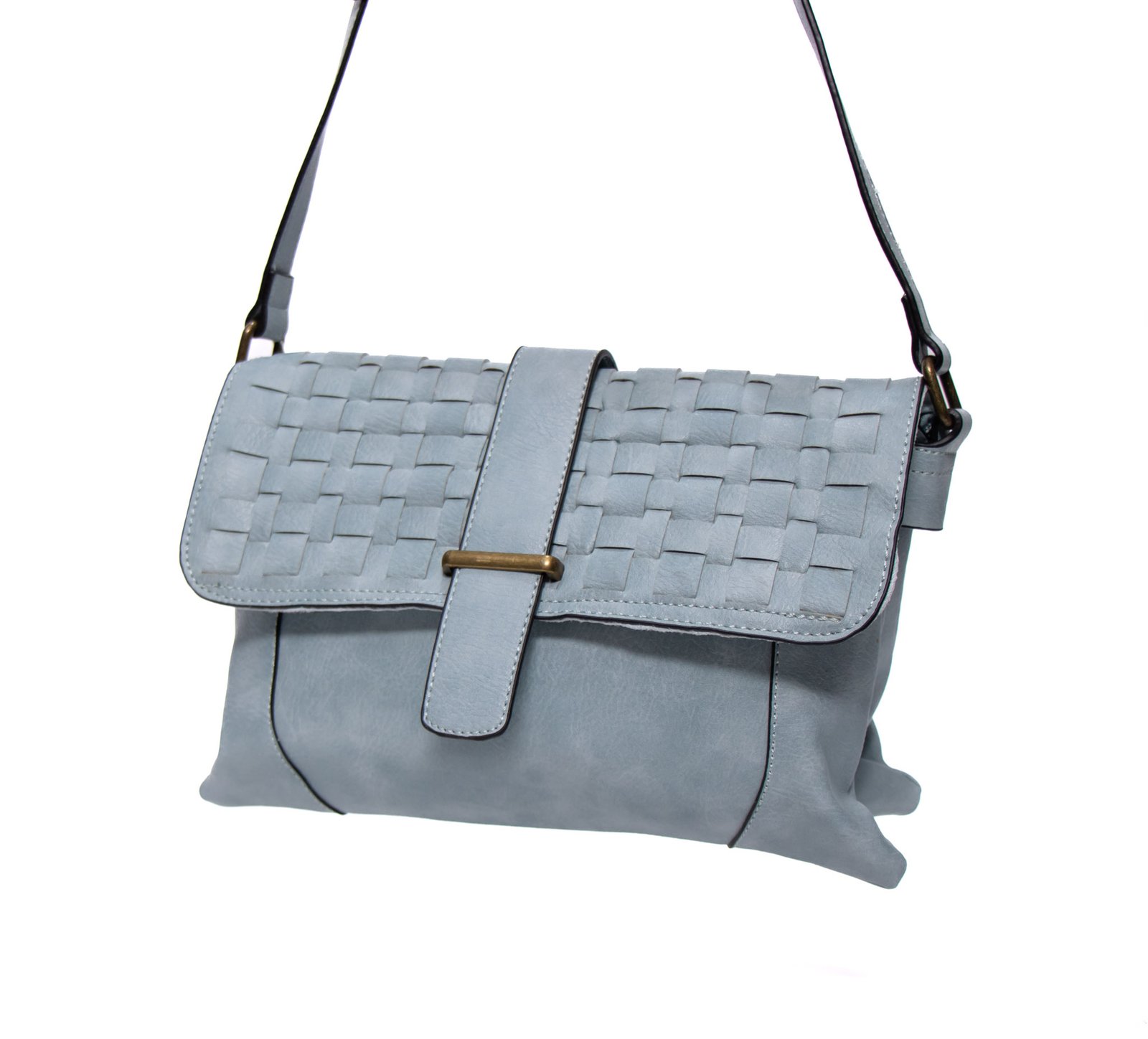 Sac bandoulière Paolo Bags moyenne taille à triple compartiments Bleu  pastel - Main Image