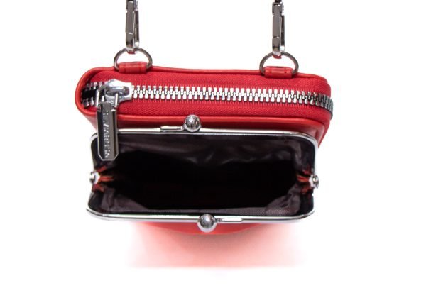 Portefeuille / Pochette " Silvia Rosa " avec fermoir + pochette à glissière - Rouge – Image 5