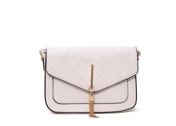 Sac bandoulière " Erick Style " arrondi avec décoration doré - Crème – Image 2