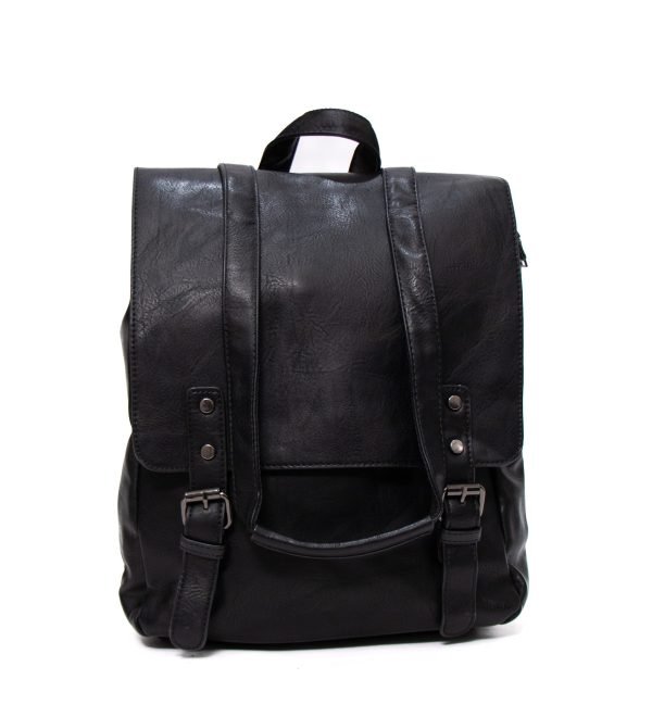 Grand sac bandoulière / Sac à dos " Elysse " - Noir