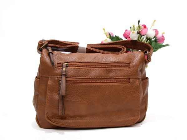 Sac bandoulière " Sara Bag " à 4 compartiments - Marron – Image 3