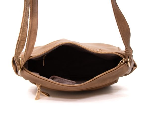 Sac bandoulière " Parrot King " à 4 compartiments avec motifs vintage - Taupe clair – Image 7