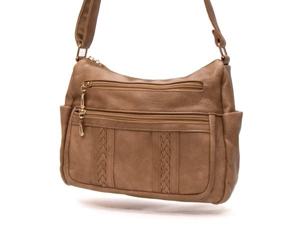 Sac bandoulière " Parrot King " à 4 compartiments avec motifs vintage - Taupe clair – Image 4