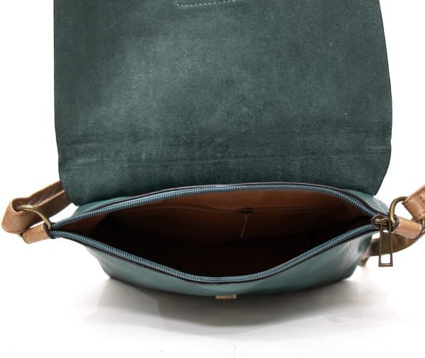 Sac bandoulière " Sara Bag " carré vintage - Turquoise – Image 6