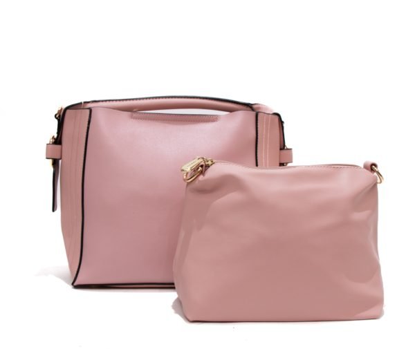 Sac à main + Sac bandoulière 2 en 1 " Herbosa " - Rose clair