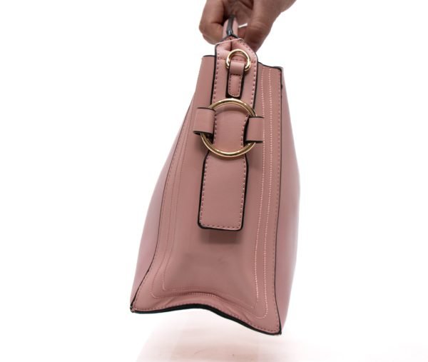 Sac à main + Sac bandoulière 2 en 1 " Herbosa " - Rose clair – Image 3
