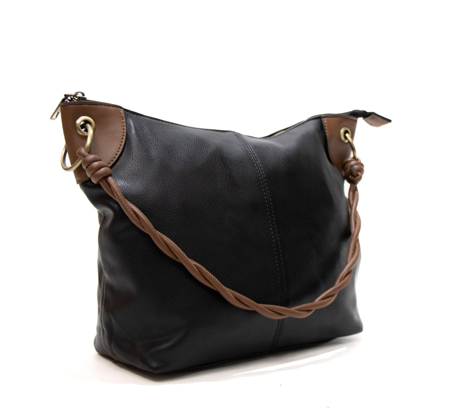 Sac bandoulière " KAHLO&CO " effet bourse - Noir / Marron – Image 5
