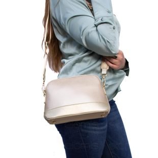 Sac bandoulière " Bolos Madrid " effet arrondi - Doré