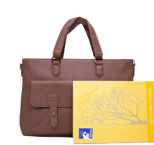 Grand sac cartable " Aurora Bolsos " - Marron – Image 4