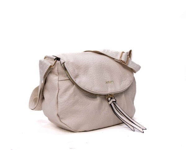 Sac bandoulière effet arrondi " Oudannu " - Beige clair