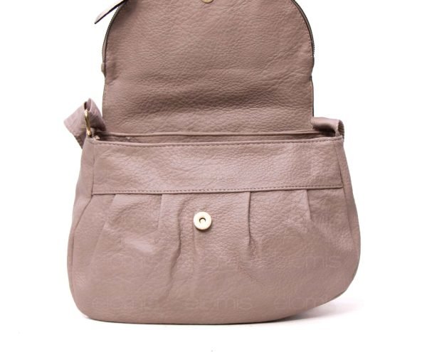 Sac bandoulière effet arrondi " Oudannu " - Taupe – Image 6