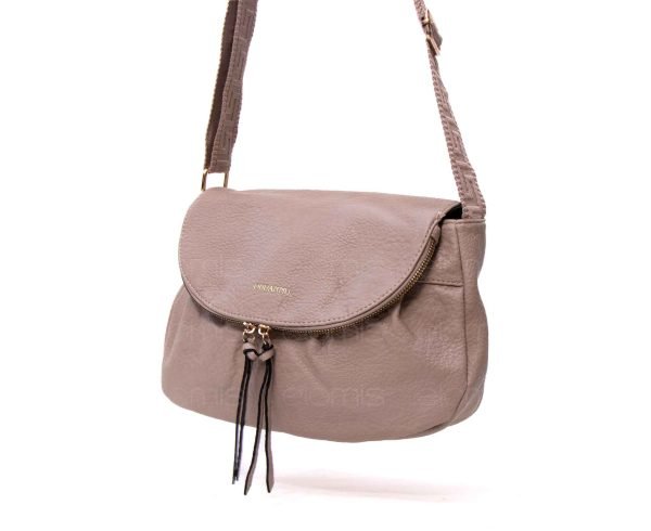 Sac bandoulière effet arrondi " Oudannu " - Taupe – Image 2