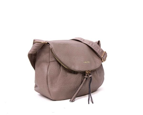 Sac bandoulière effet arrondi " Oudannu " - Taupe