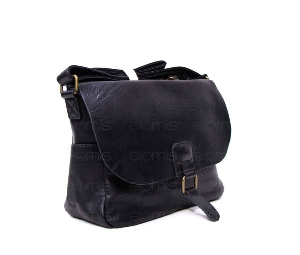 Sac bandoulière " Paola Bags " rectangulaire à triple compartiments - Noir