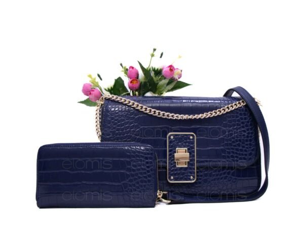 Sac bandoulière + Portefeuille " CHRISBELLA " cro,;oco - Bleu foncé