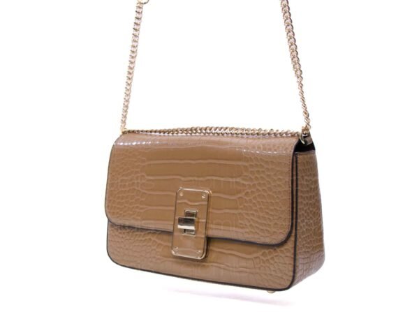 Sac bandoulière + Portefeuille " CHRISBELLA " cro,;oco avec boucle - taupe clair – Image 5