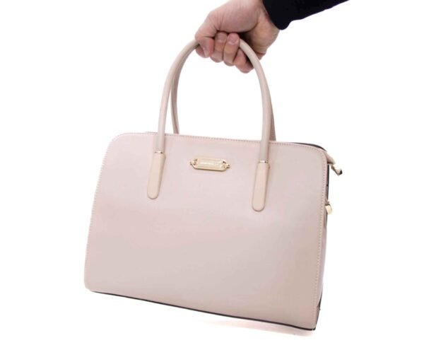 Sac à main + Portefeuille  " CHRISBELLA " à triple compartiment interne - Beige clair – Image 8