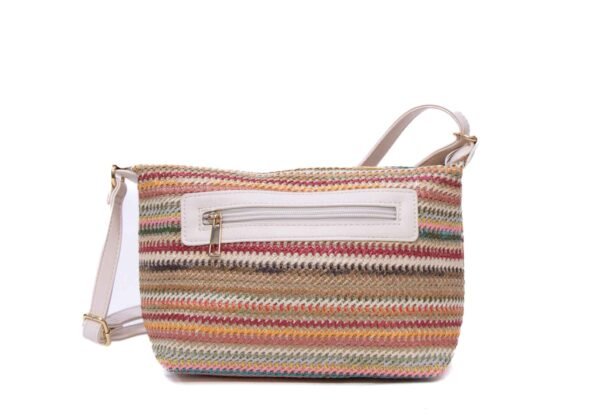 Sac bandoulière " Elisa Bag " multicolore en tissus - Finitions cuir synthétique beige clair – Image 8