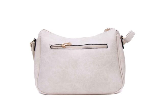 Sac bandoulière à triple compartiments avec décoration brodé - Beige clair – Image 7