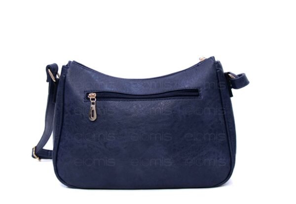 Sac bandoulière à triple compartiments avec décoration brodé - Bleu foncé – Image 6