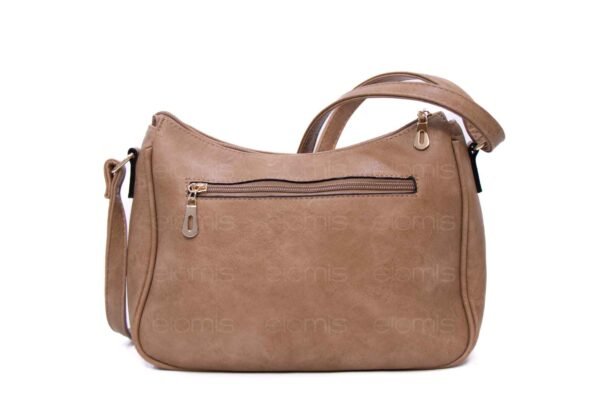 Sac bandoulière à triple compartiments avec décoration brodé - Taupe – Image 8