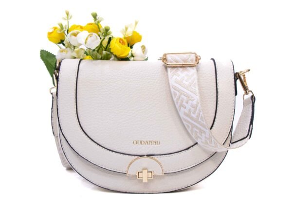 Sac bandoulière " OUDANNU " effet arrondi - Beige clair