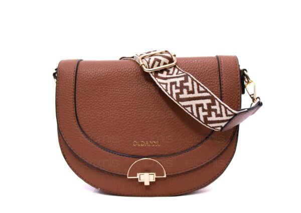 Sac bandoulière " OUDANNU " effet arrondi - Marron