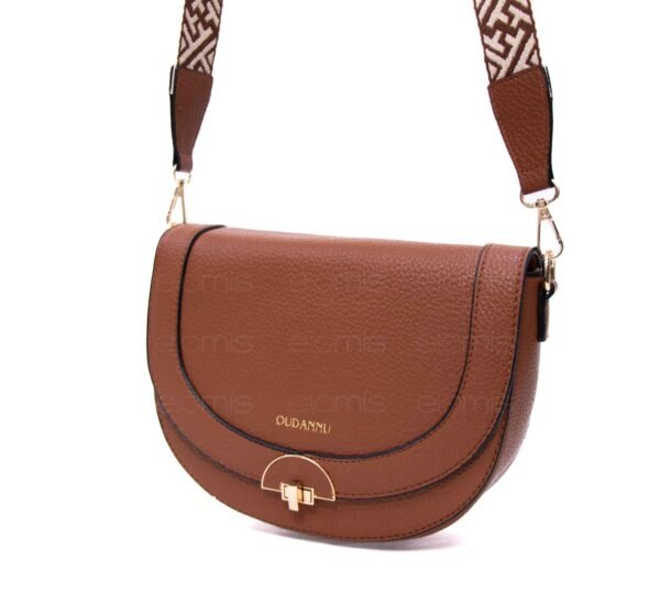 Sac bandoulière " OUDANNU " effet arrondi - Marron – Image 3
