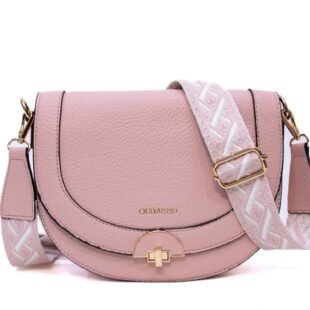 Sac bandoulière " OUDANNU " effet arrondi - Rose pastel