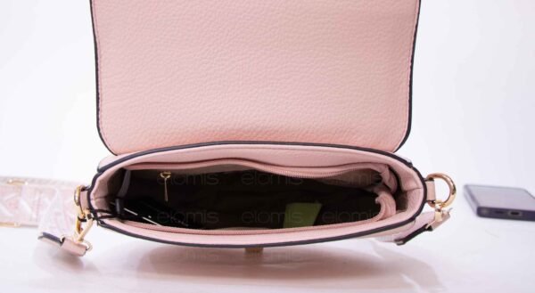 Sac bandoulière " OUDANNU " effet arrondi - Rose pastel – Image 7