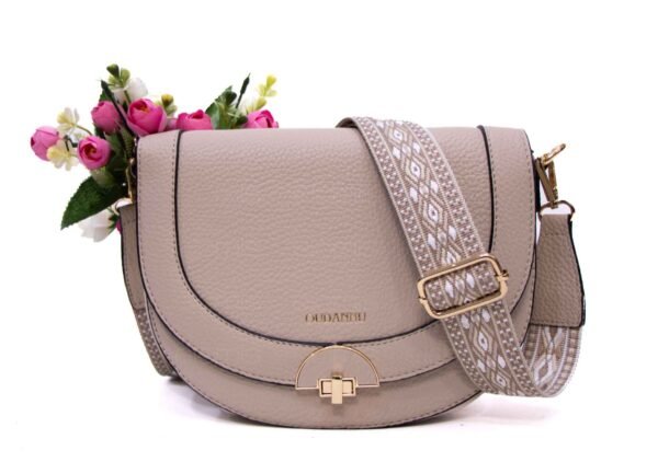 Sac bandoulière " OUDANNU " effet arrondi - Taupe – Image 6