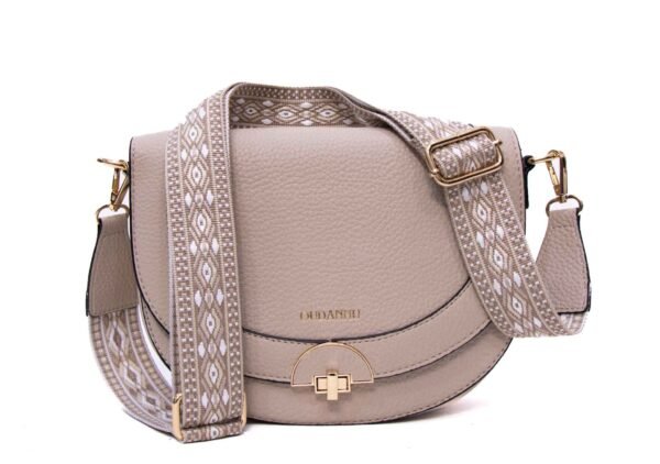 Sac bandoulière " OUDANNU " effet arrondi - Taupe
