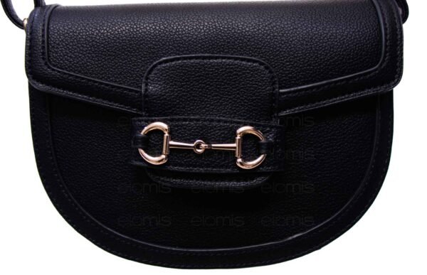 Petit sac bandoulière " OUDANNU " effet arrondi avec boucle décorative - Noir – Image 4
