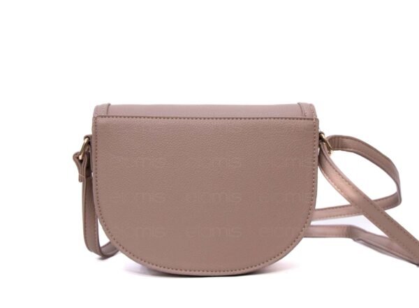 Petit sac bandoulière " OUDANNU " effet arrondi avec boucle décorative - Taupe – Image 5