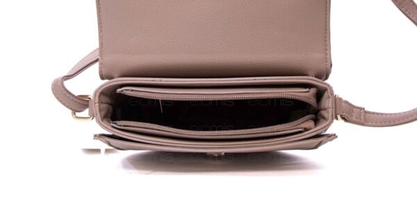 Petit sac bandoulière " OUDANNU " effet arrondi avec boucle décorative - Beige clair – Image 5
