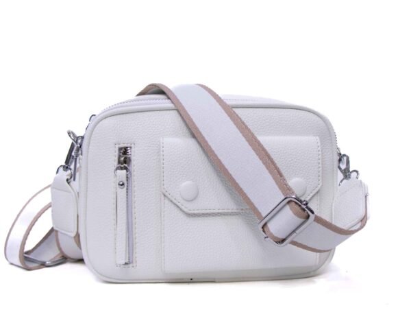 Sac bandoulière " Elisa Bag " effet arrondi à 4 compartiments - Blanc – Image 7