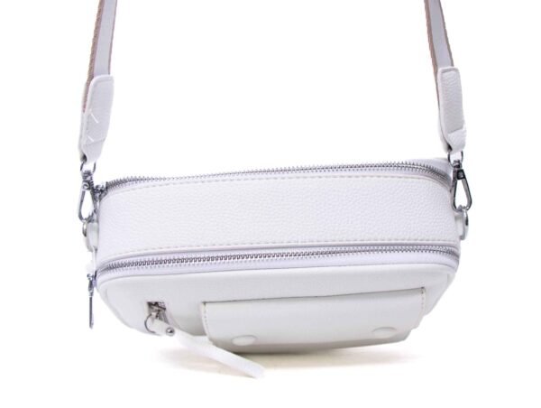Sac bandoulière " Elisa Bag " effet arrondi à 4 compartiments - Blanc – Image 4