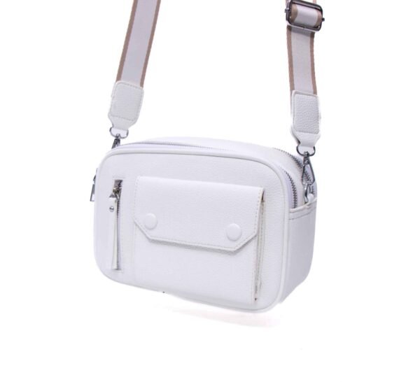 Sac bandoulière " Elisa Bag " effet arrondi à 4 compartiments - Blanc